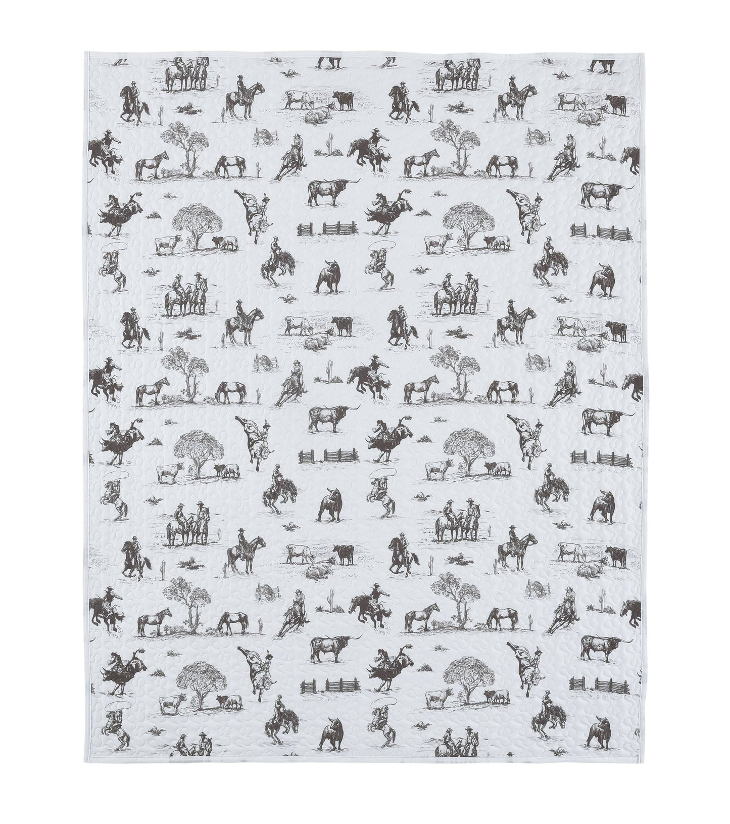 Ranch Living Toile Country Decorative Throw Quilt Blanket